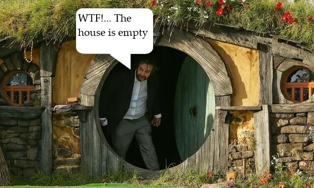Peter Jackson inside one of the Hobbiton houses